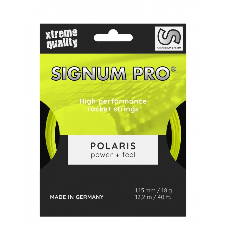 Signum Pro Tennissaite Polaris (Haltbarkeit+Power) neongelb 12m Set